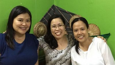 Reina Mosqueda (center) with fellow Lay Missionaries Sherryl Lou Capili (left) and Joan Yap (right) in Taiwan in 2014.