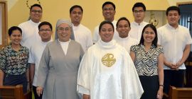 Maria Lyn Almiranez (front row, right) with her Clinical Pastoral Education graduation class in December 2015.