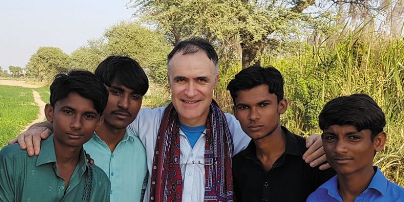 Fr. Patrick Colgan visiting the Parkari Kholi community.